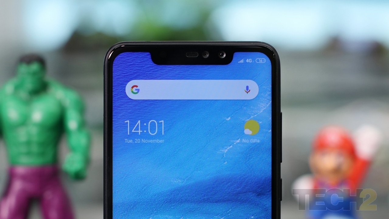 The notch is reminiscent of the one seen on the POCO F1 but has smaller borders. Image: tech2/ Sachin